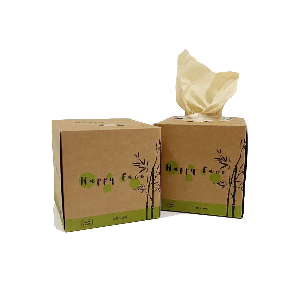 Bambus-Taschentücher | 12 Boxen (75 Blatt pro Box) - 3-lagig | 100% Bambus